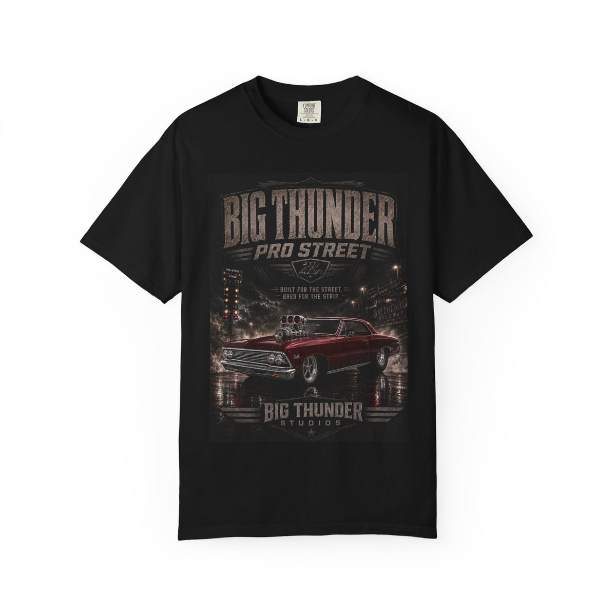 Vintage Burgundy Pro Street Muscle Car T-Shirt | Big Thunder Studios
