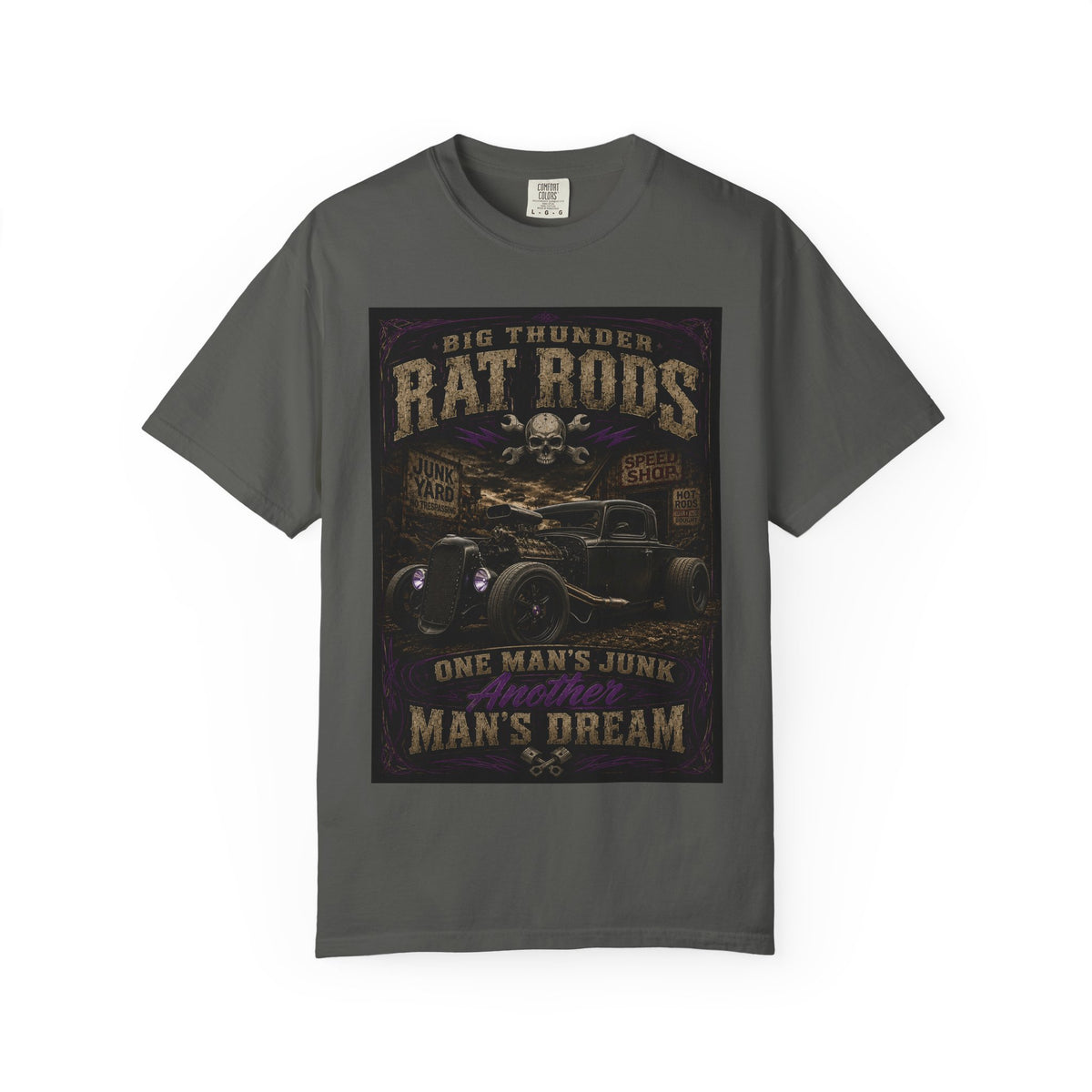 Rat Rods Vintage Car T-Shirt — "Big Thunder" Hot Rod Graphic