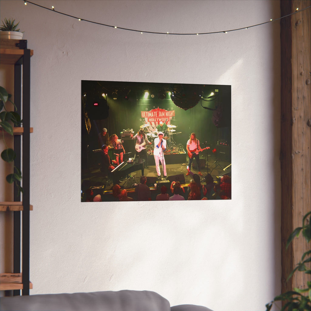 Chuck Wright Live Concert Band Matte Poster — Vintage Rock Stage Photo (Horizontal)