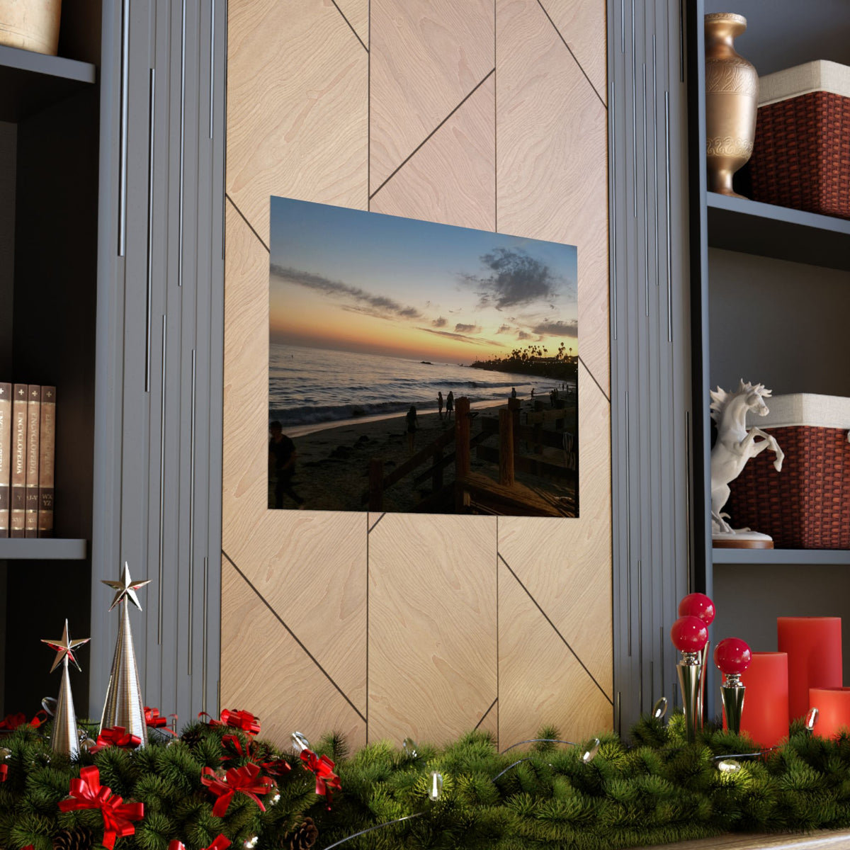 Laguna Beach Sunset Poster — Horizontal Coastal Wall Art
