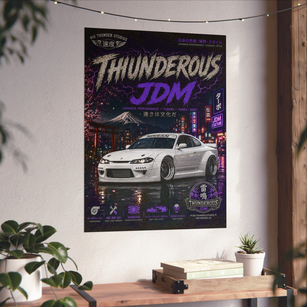 Thunderous JDM Car Poster — Matte Vertical Automotive Wall Art