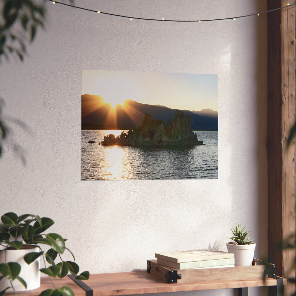 Sunset Over Tufa Lake Poster — Matte Horizontal Landscape Wall Art