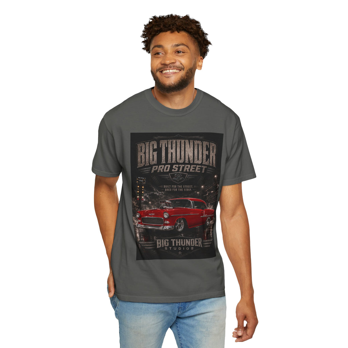 Red Classic Pro Street Muscle Car T-Shirt | Big Thunder Studios
