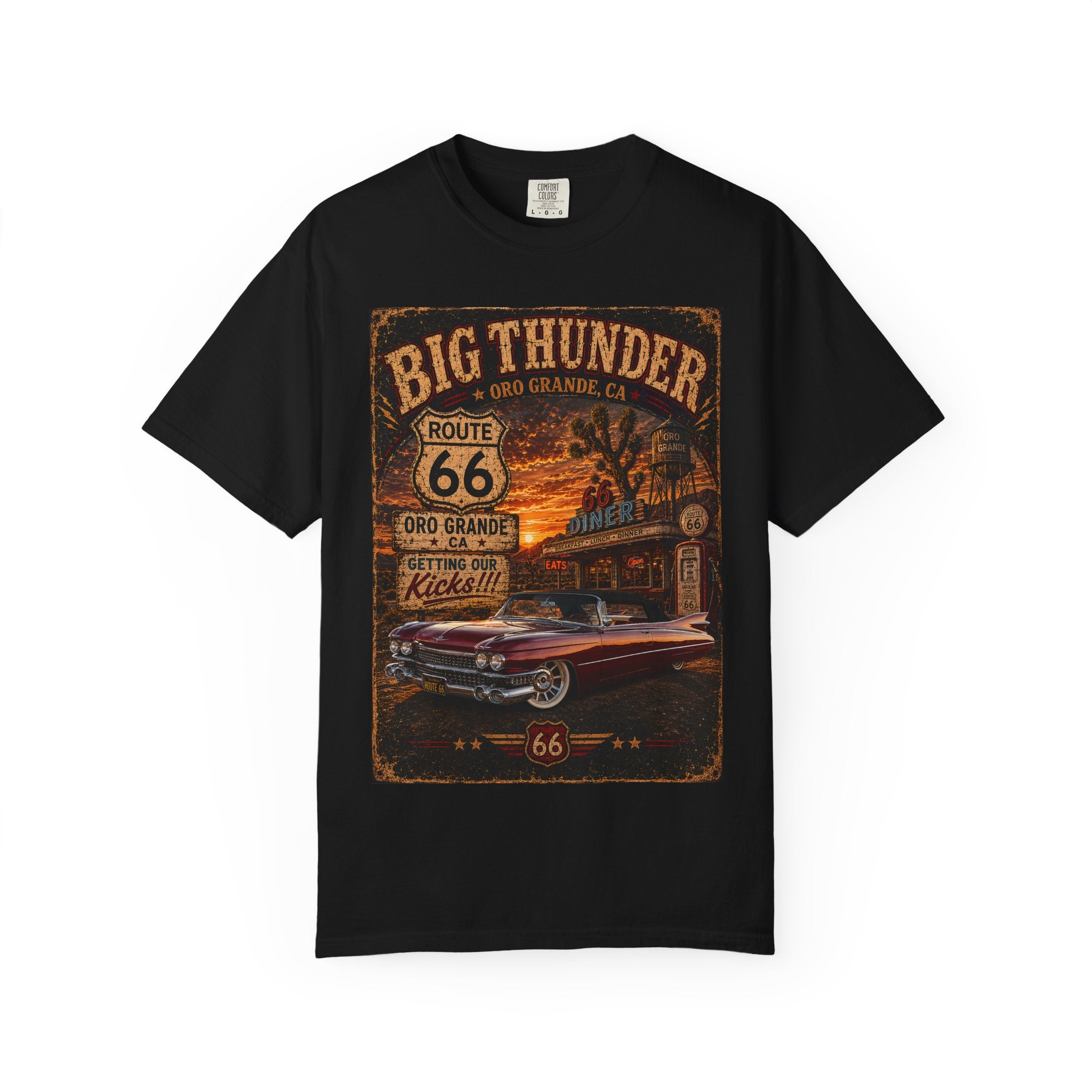 Route 66 Big Thunder | Vintage Muscle Car Graphic T-Shirt