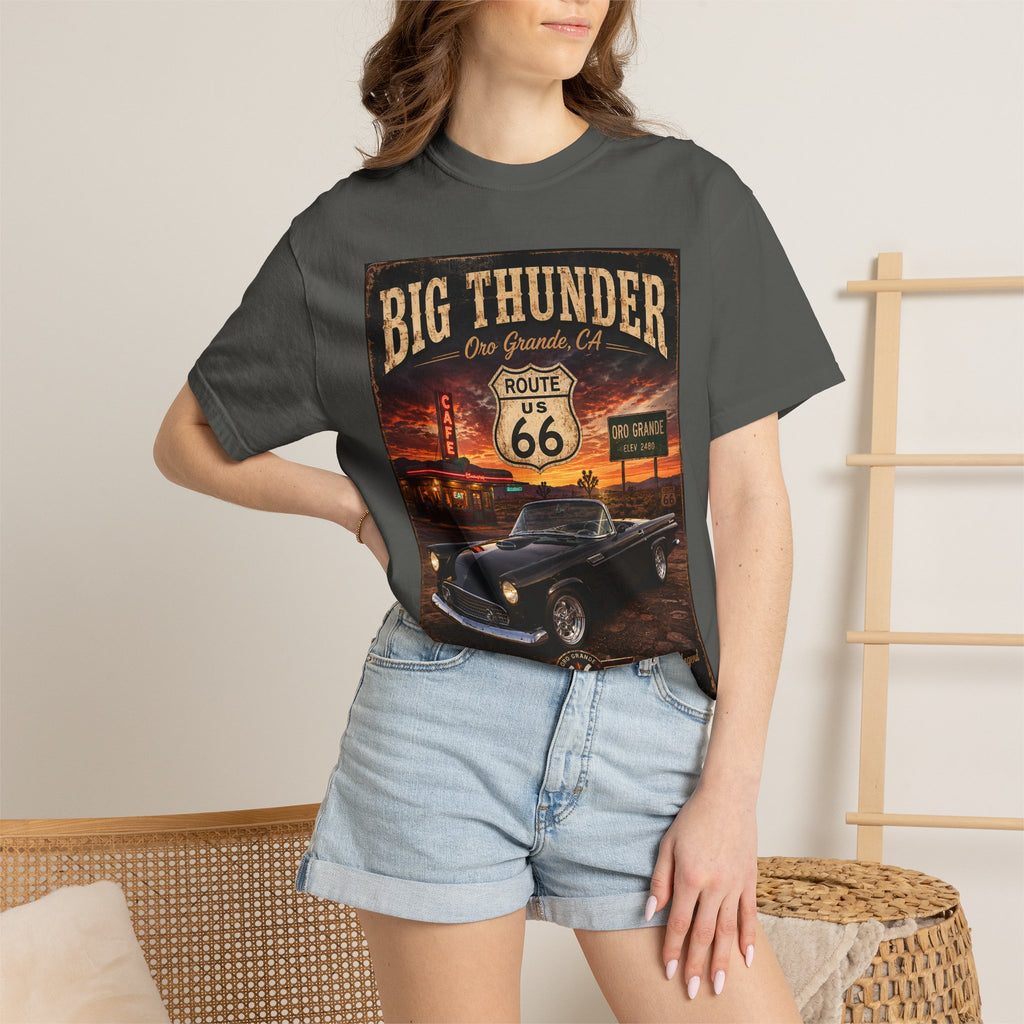 Route 66 Big Thunder | Black Convertible Graphic T-Shirt