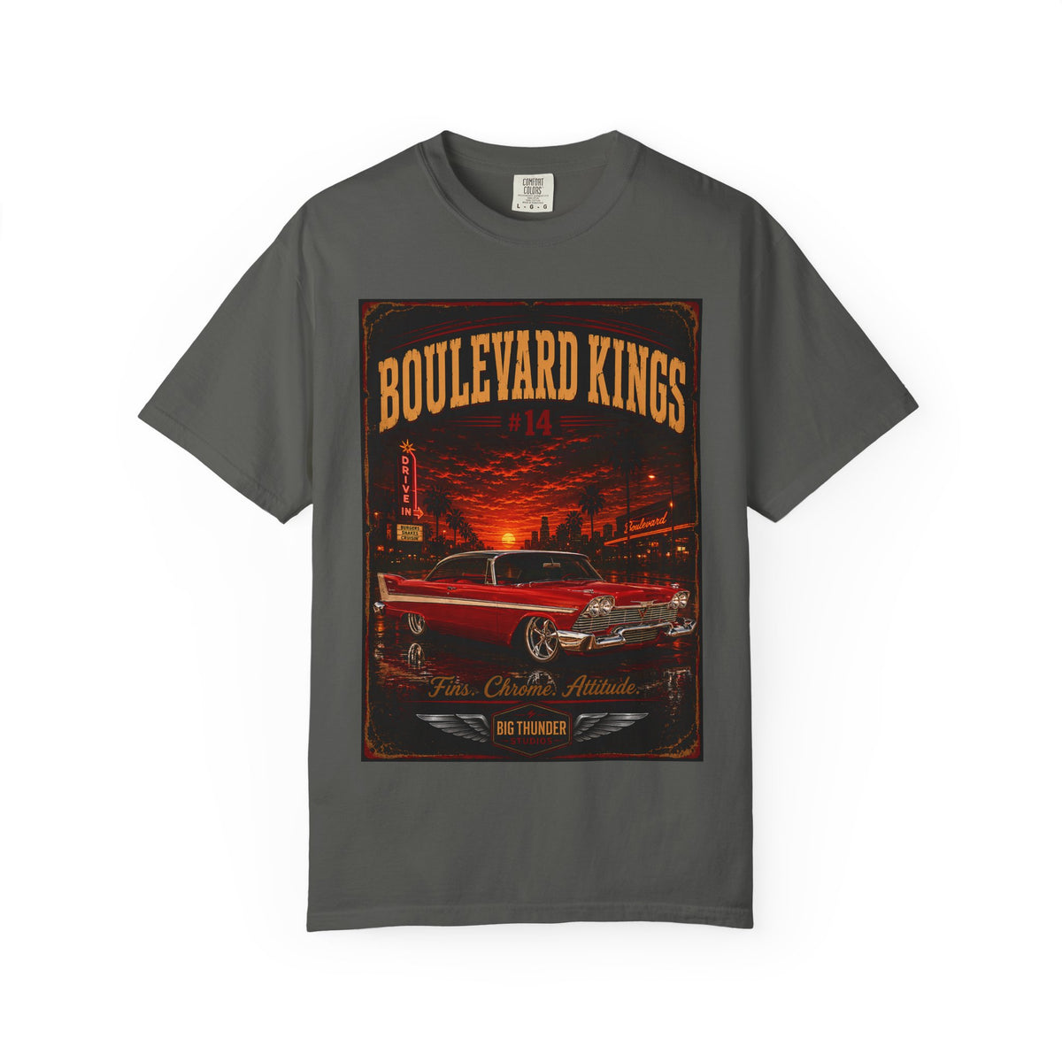 Big Thunder Boulevard Kings #14 | Classic Car Lowrider Graphic T-Shirt
