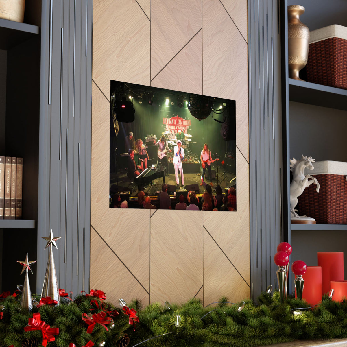 Chuck Wright Live Concert Band Matte Poster — Vintage Rock Stage Photo (Horizontal)