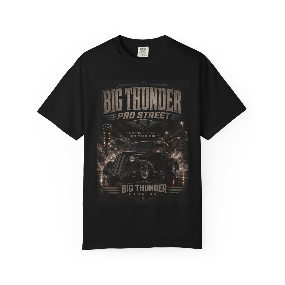 Vintage Black Pro Street Hot Rod T-Shirt | Big Thunder Studios