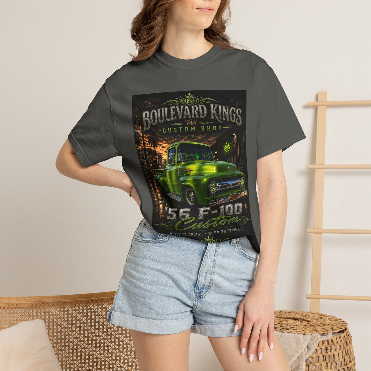 Vintage Green 56 F-100 Truck T-Shirt — Boulevard Kings Classic Auto Tee