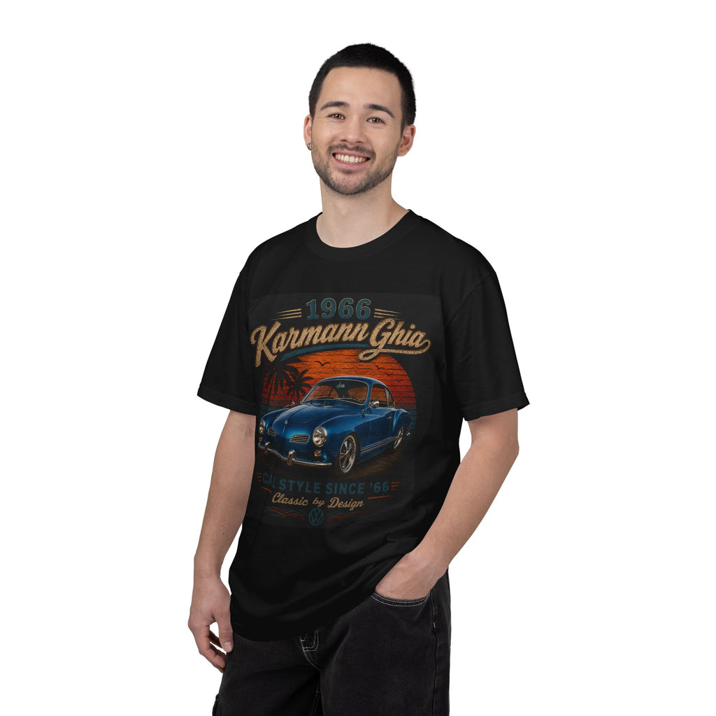1966 Karmann Ghia Classic Car T-Shirt | Vintage VW Beach Sunset