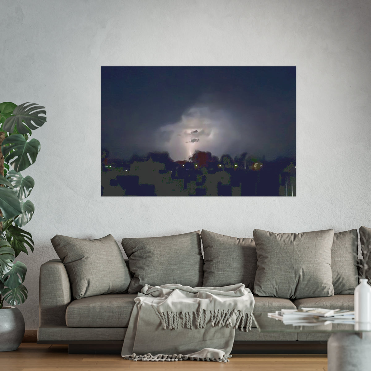 Thunderstorm Night Sky — Lightning Wall Art