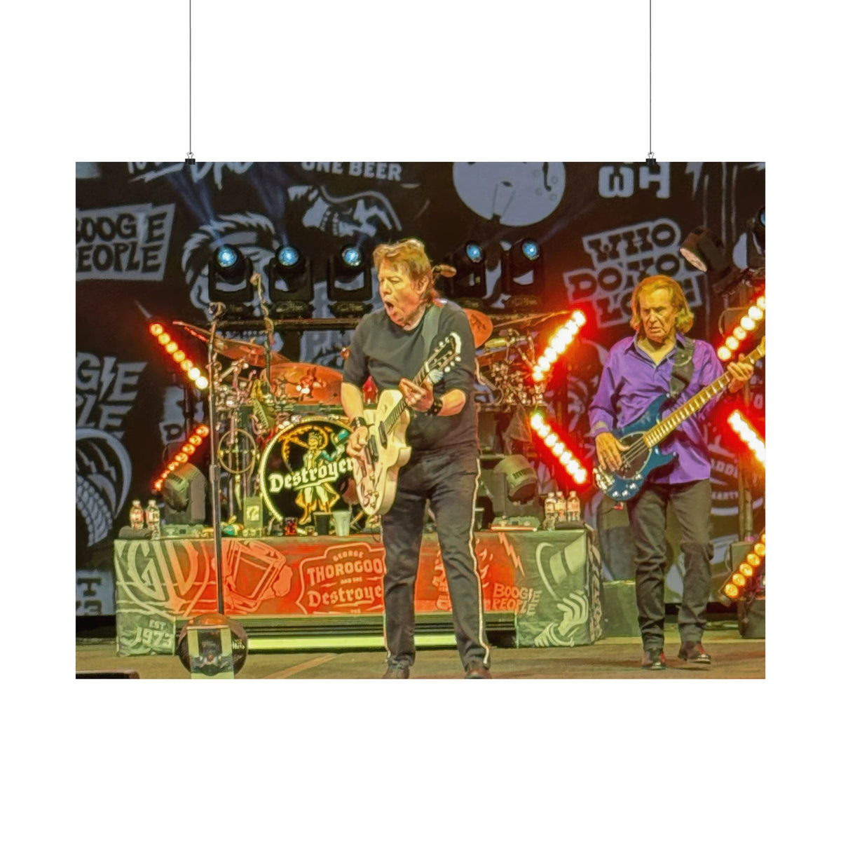 George Thorogood and the Destroyers Concert Poster — Live Rock Performance Matte Horizontal Print
