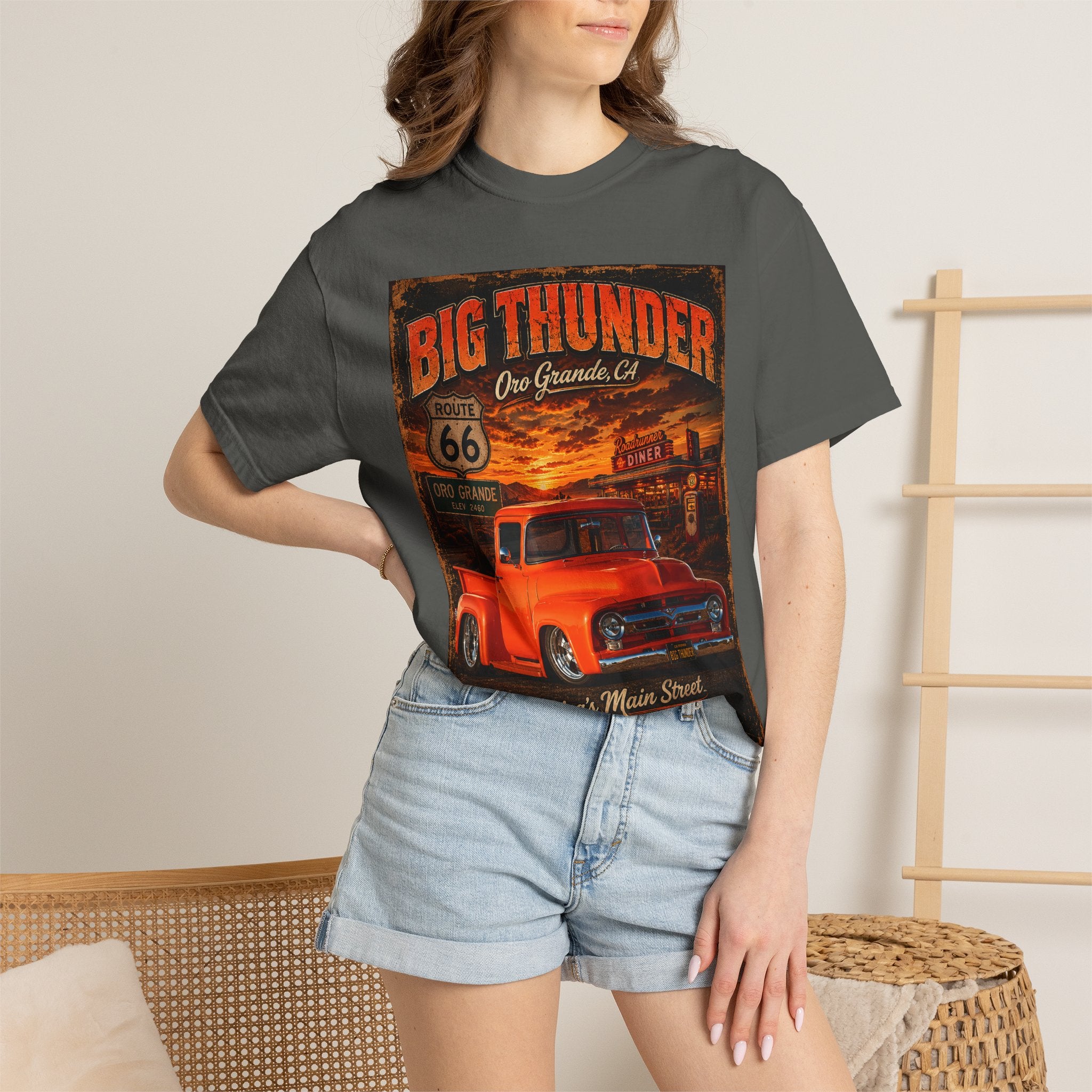 Route 66 Big Thunder | Vintage Muscle Car Graphic T-Shirt