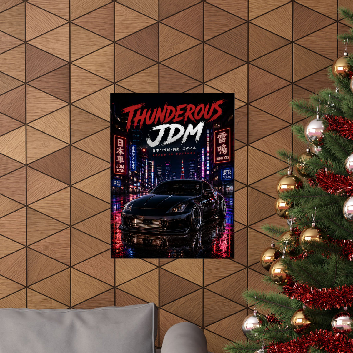 Thunderous JDM Matte Poster — Night City Nissan Sports Car Print