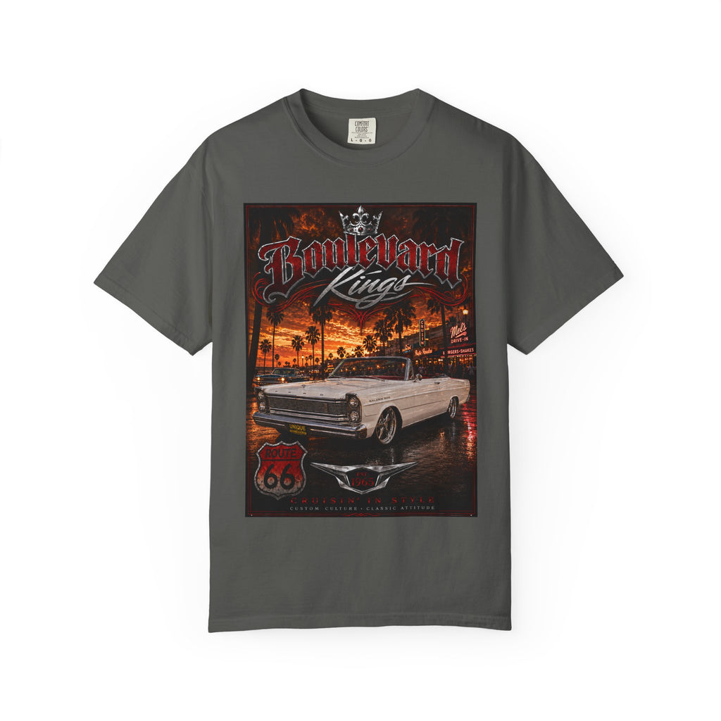 Boulevard King T-Shirt — Vintage Classic Car Route 66 Sunset Graphic Tee