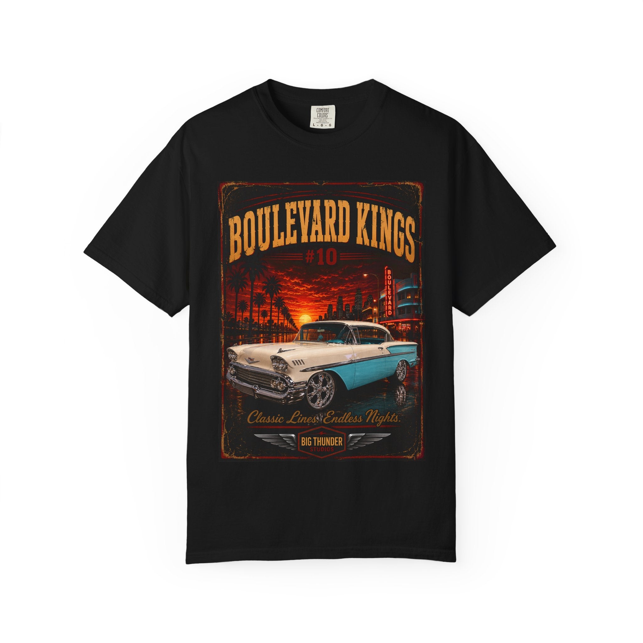 Big Thunder Boulevard Kings #10 | Classic Car Lowrider Graphic T-Shirt