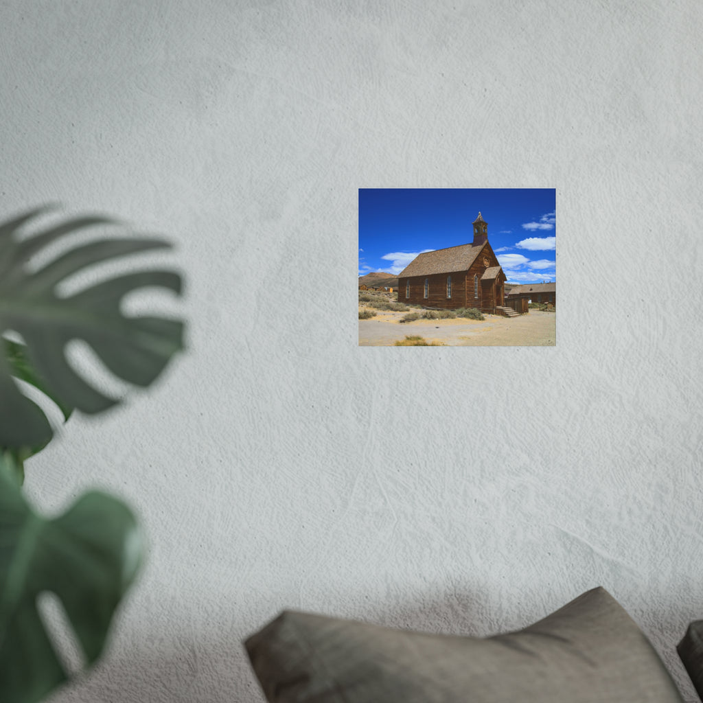 Historic Bodie Church - Bodie Ghost Town California -  Fine Art Photography Print - Western Wall Art - Desert Landscape Decor