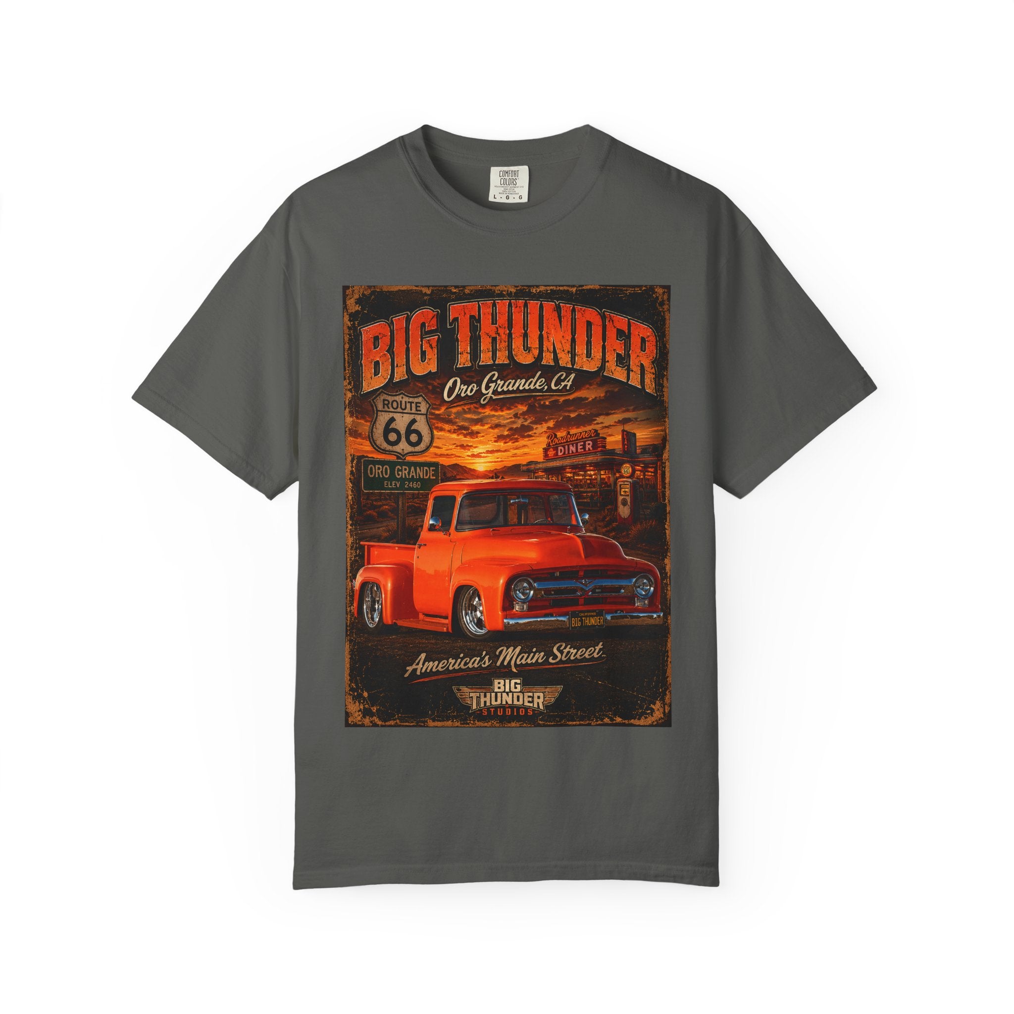 Route 66 Big Thunder | Vintage Muscle Car Graphic T-Shirt