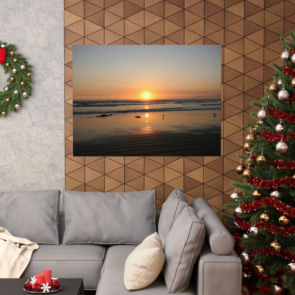 Pismo Beach Sunset Matte Poster — Horizontal Coastal Wall Art