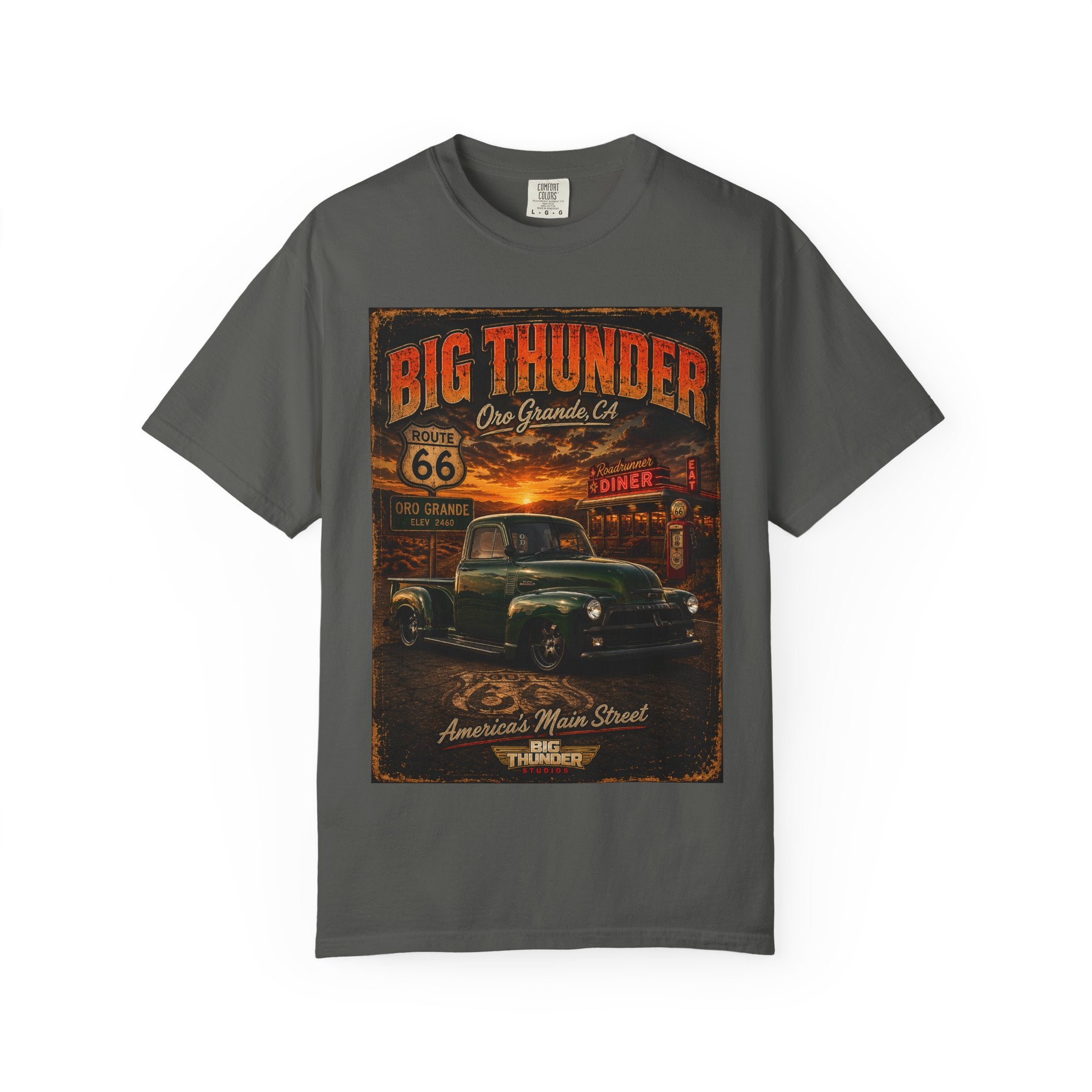 Route 66 Big Thunder | Vintage Muscle Car Graphic T-Shirt