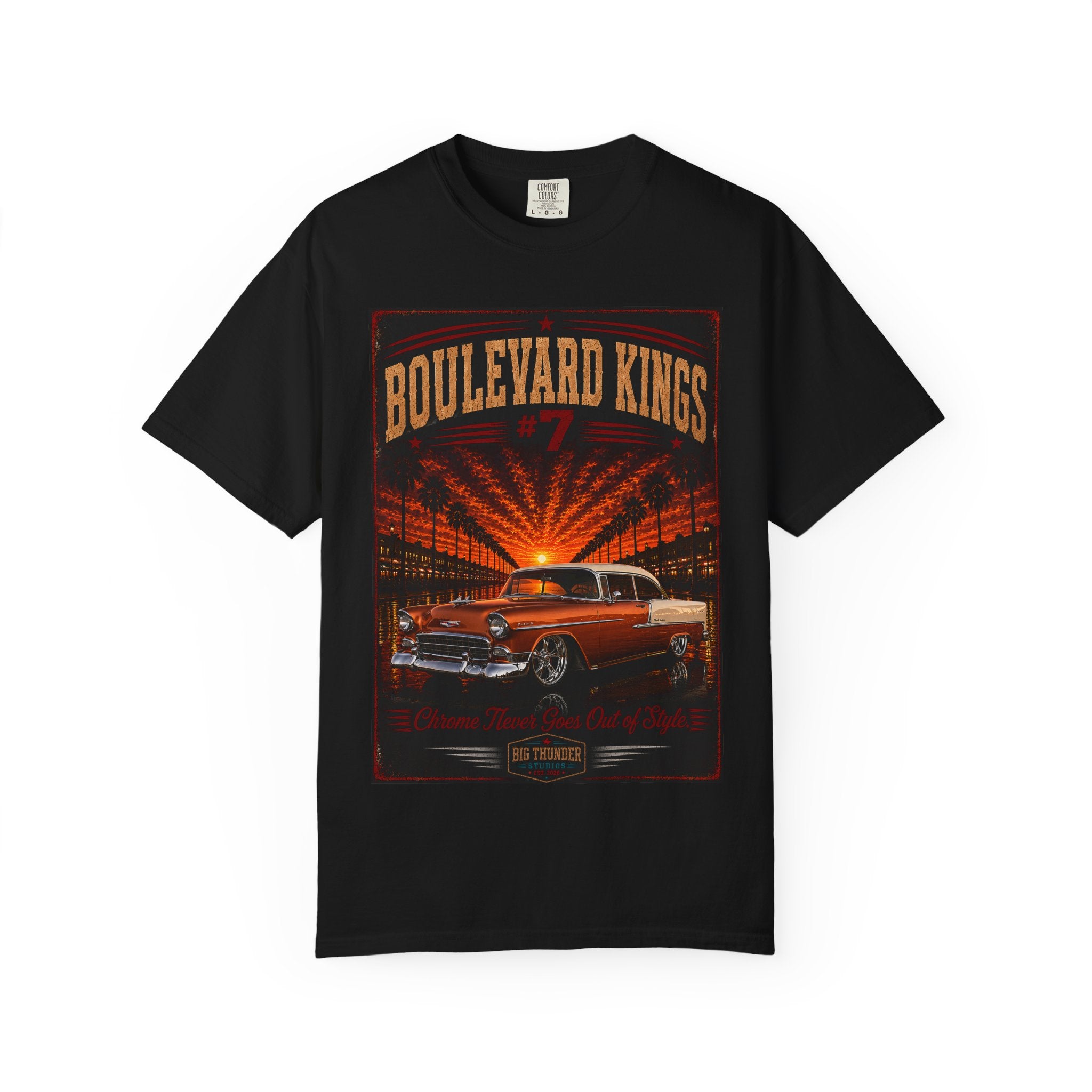 Big Thunder Boulevard Kings #7 | Classic Car Lowrider Graphic T-Shirt