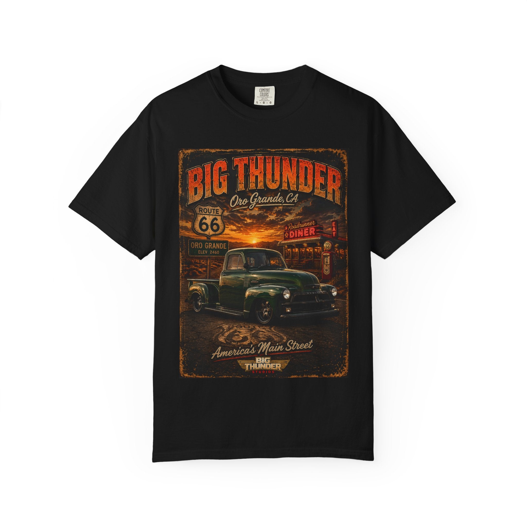 Route 66 Big Thunder | Vintage Muscle Car Graphic T-Shirt