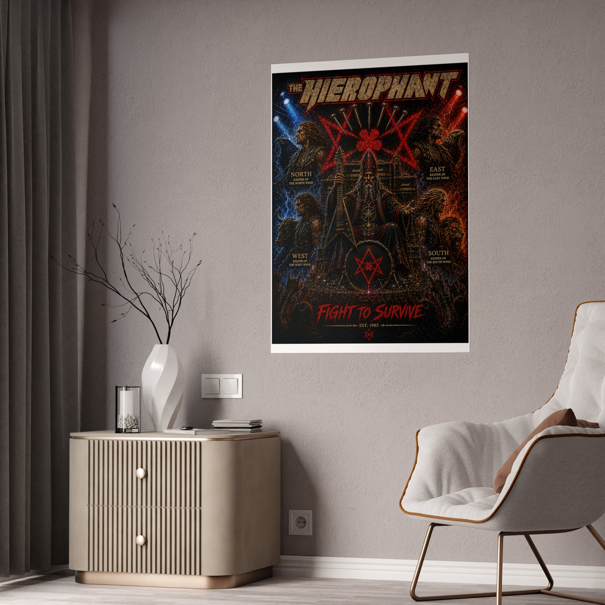 Gloss Poster — The Hierophant “Fight to Survive” Band Art Print