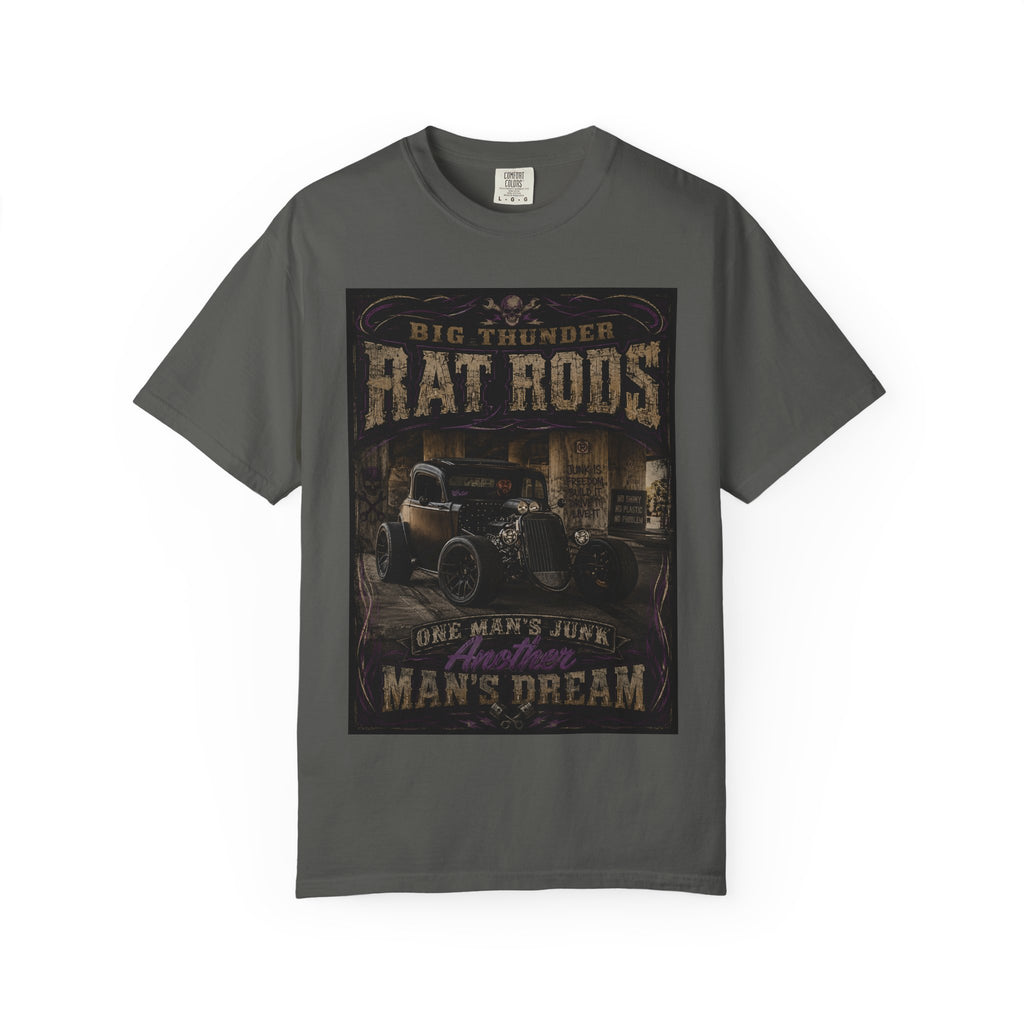Rat Rods Vintage T-Shirt — "Big Thunder" Hot Rod Car Garage Tee