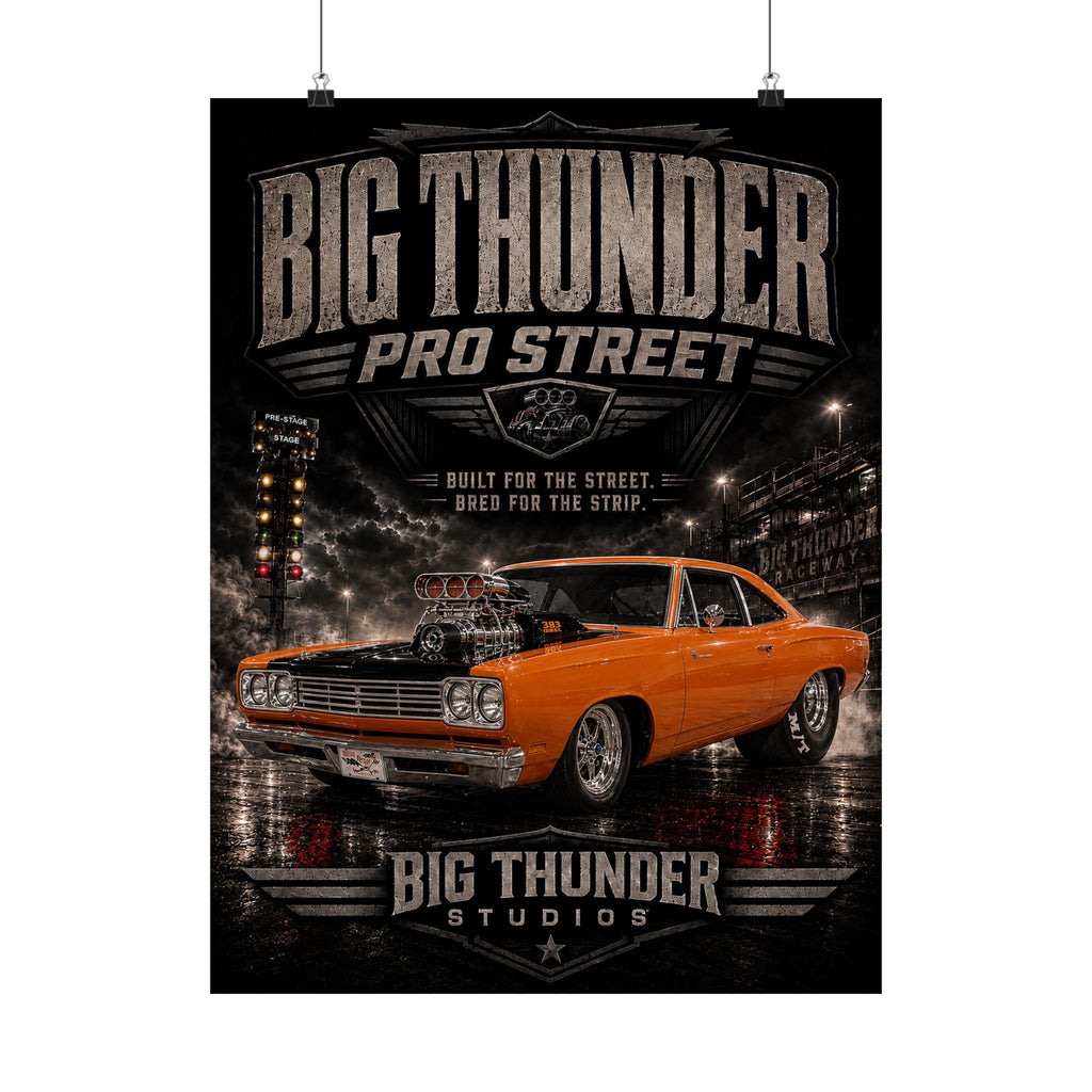Big Thunder Pro Street Muscle Car Matte Poster