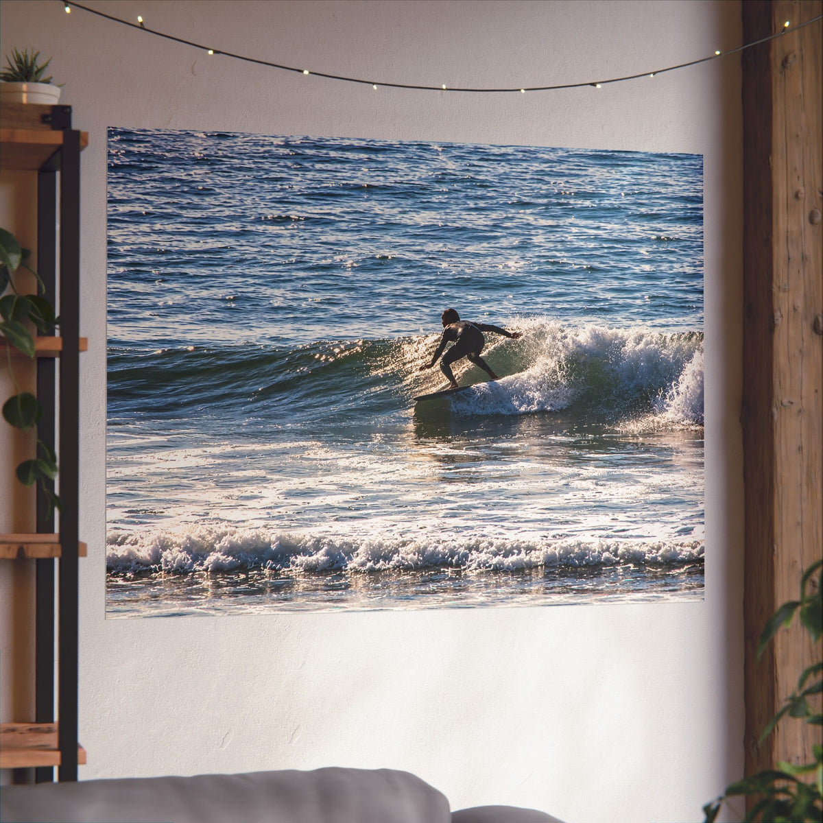 Surfing Wave Matte Horizontal Poster — Coastal Surf Photography Wall Art