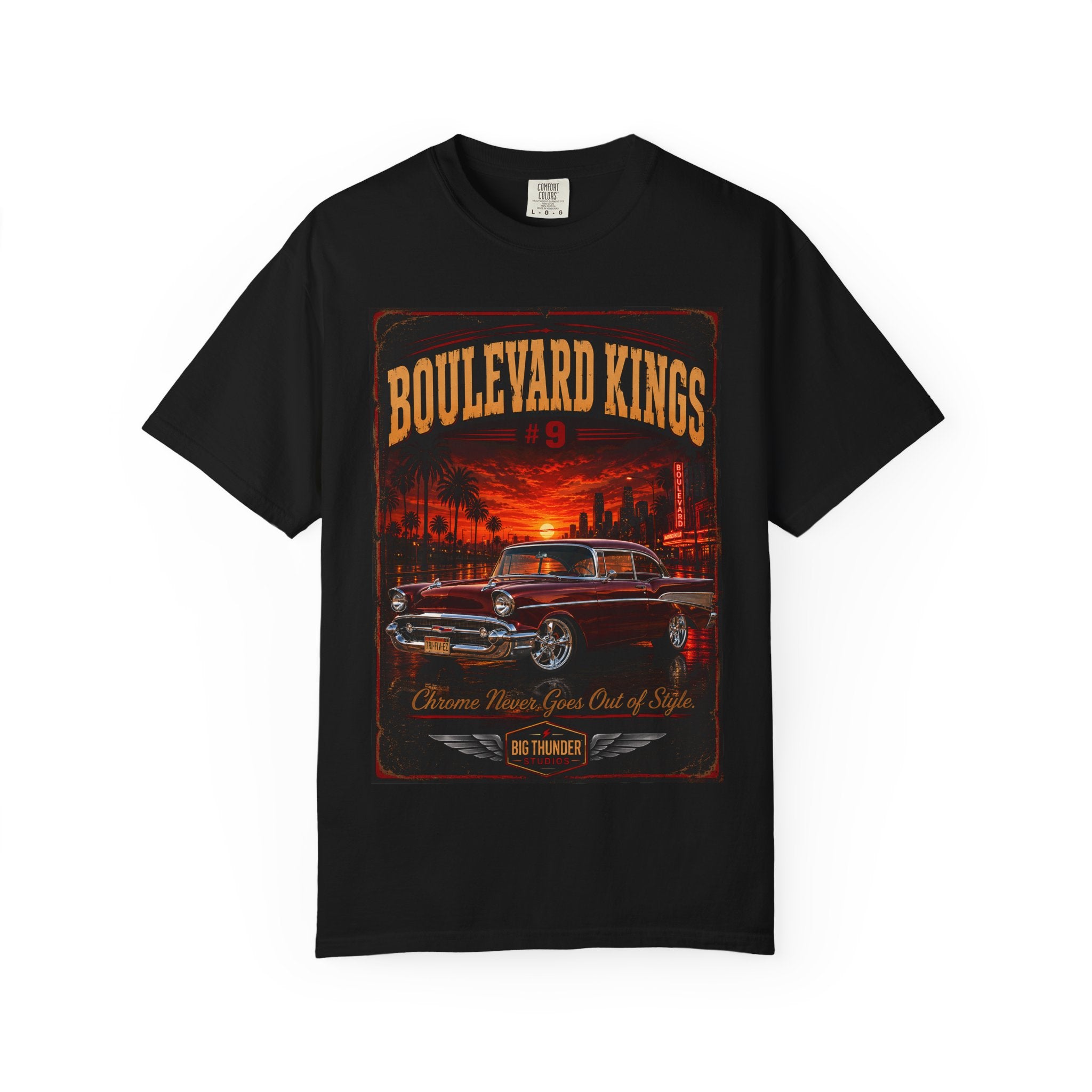 Big Thunder Boulevard Kings #9 | Classic Car Lowrider Graphic T-Shirt