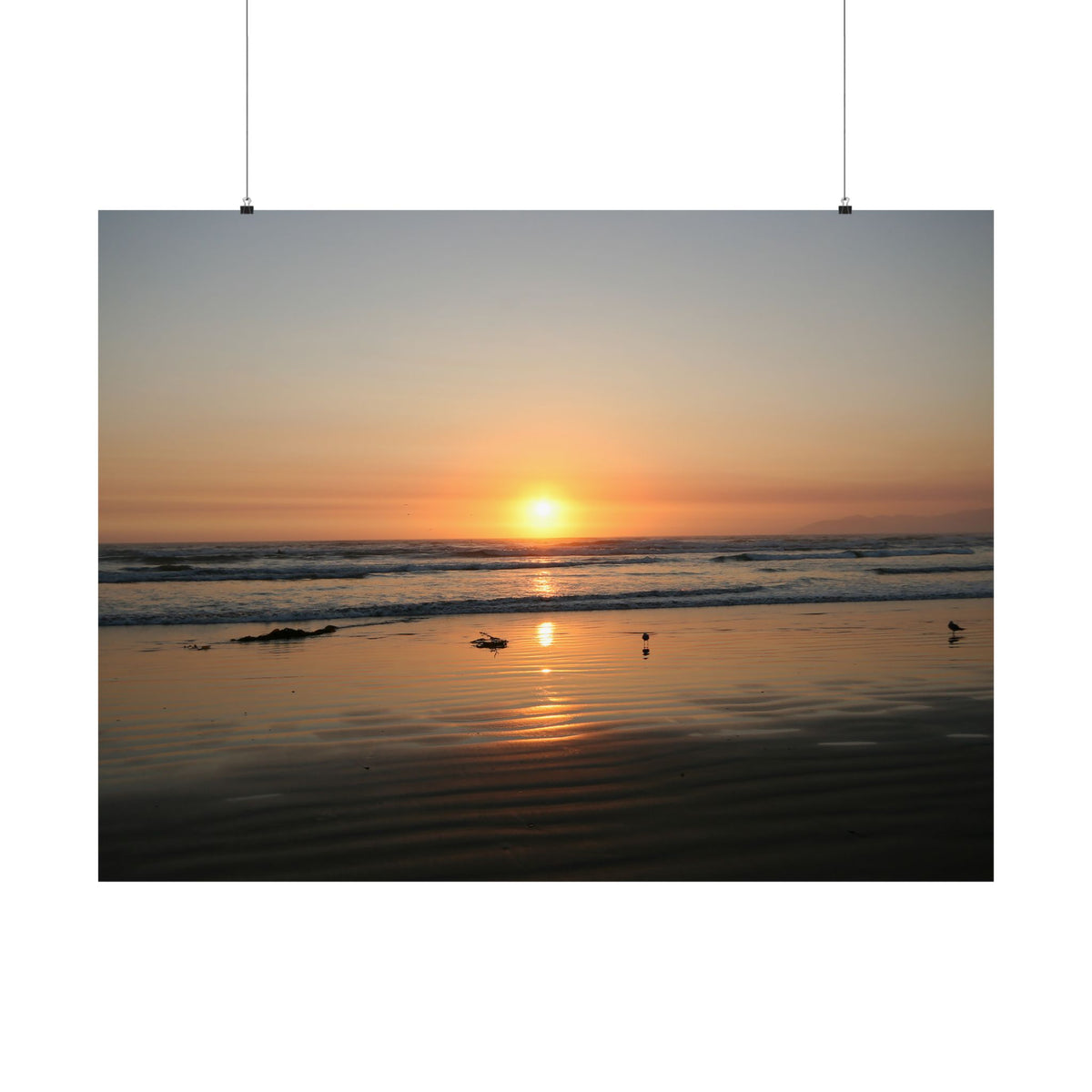 Pismo Beach Sunset Matte Poster — Horizontal Coastal Wall Art