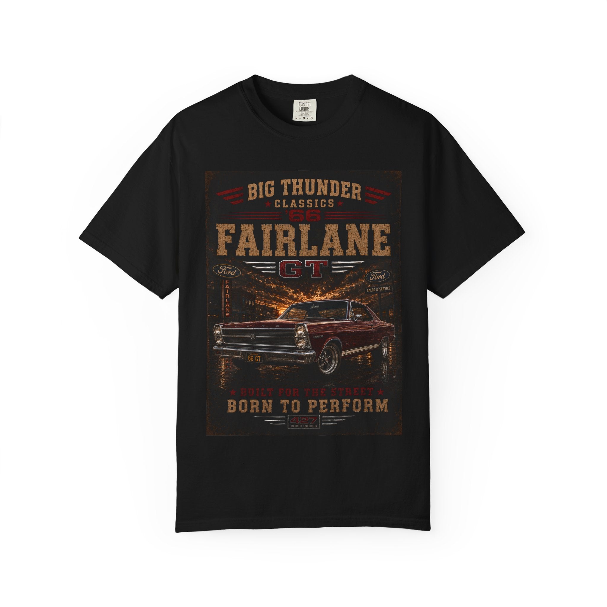 1966 Ford Fairlane GT 427 t-Shirt | Classic Muscle Car Tee | Big Thunder Classics | Vintage Ford Shirt