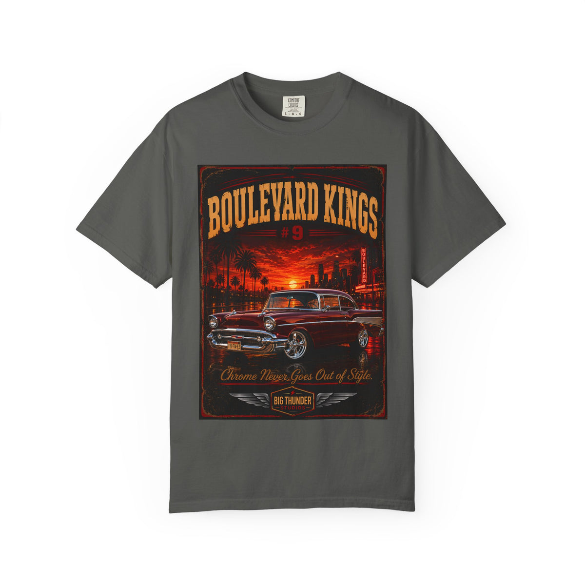 Big Thunder Boulevard Kings #9 | Classic Car Lowrider Graphic T-Shirt