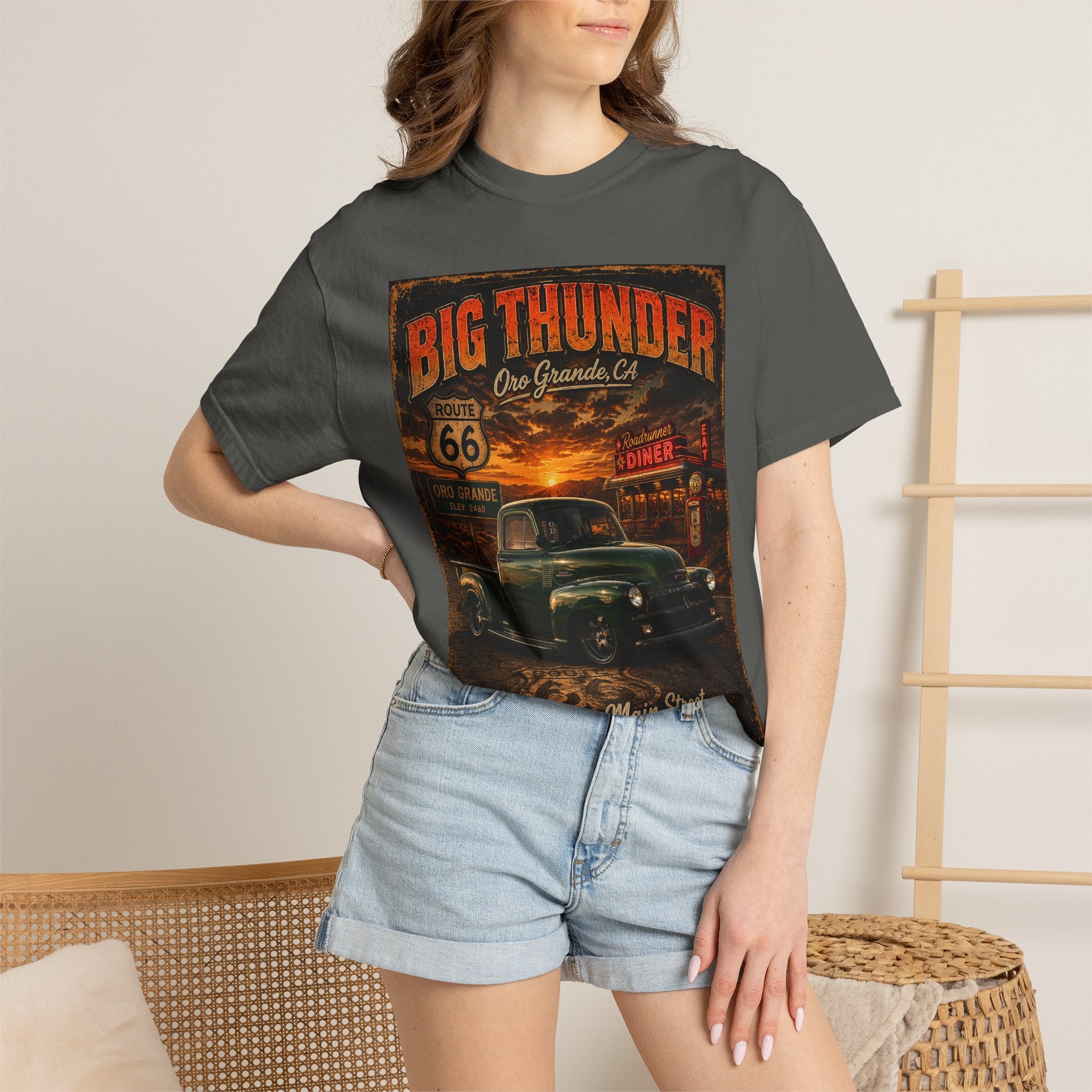 Route 66 Big Thunder | Vintage Muscle Car Graphic T-Shirt