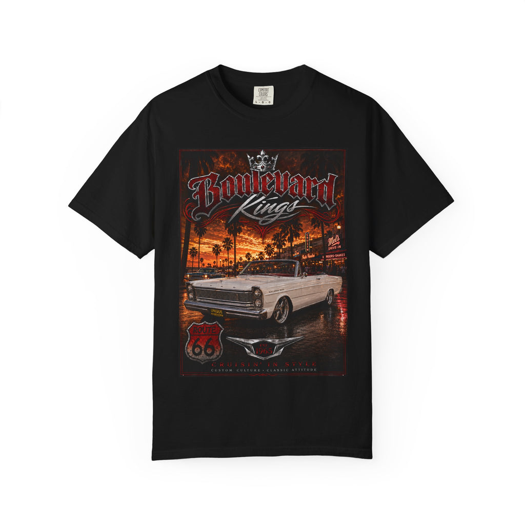Boulevard King T-Shirt — Vintage Classic Car Route 66 Sunset Graphic Tee