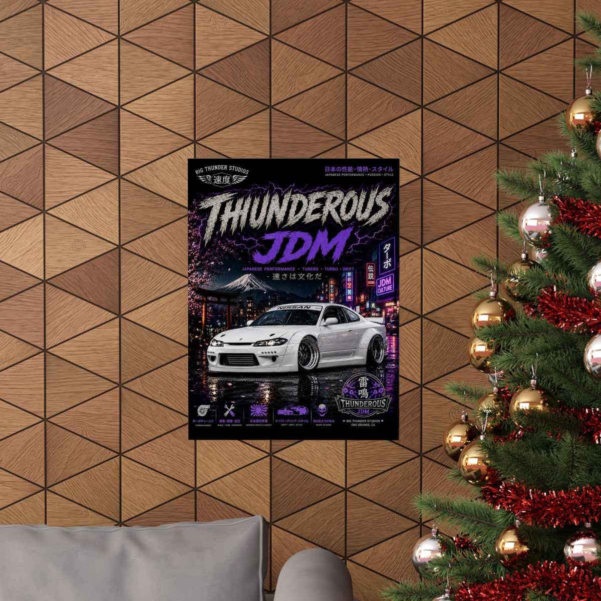Thunderous JDM Car Poster — Matte Vertical Automotive Wall Art