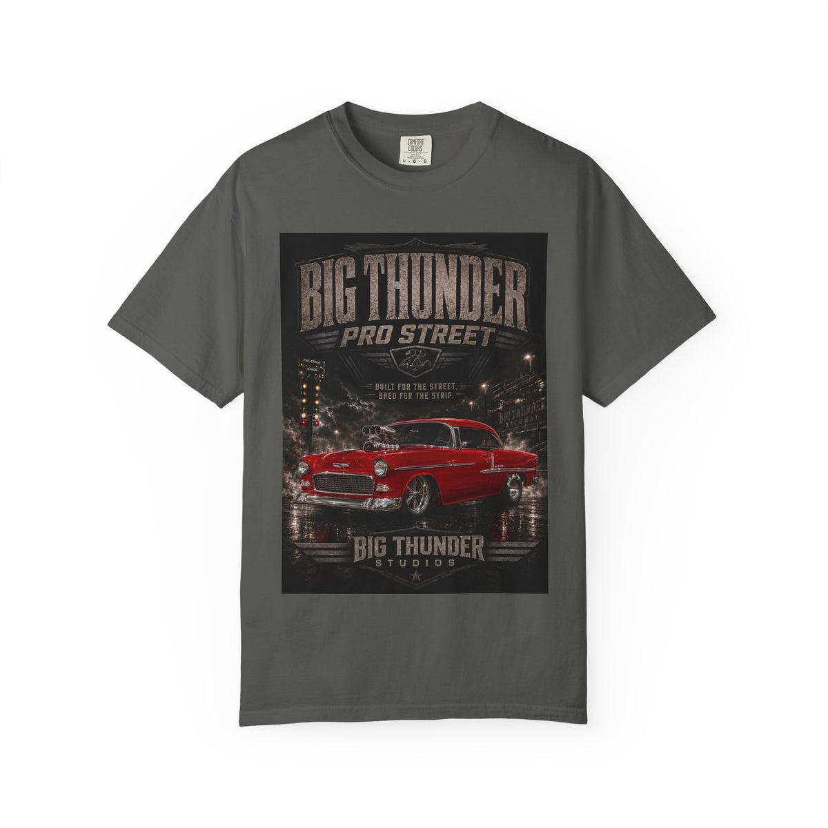 Red Classic Pro Street Muscle Car T-Shirt | Big Thunder Studios