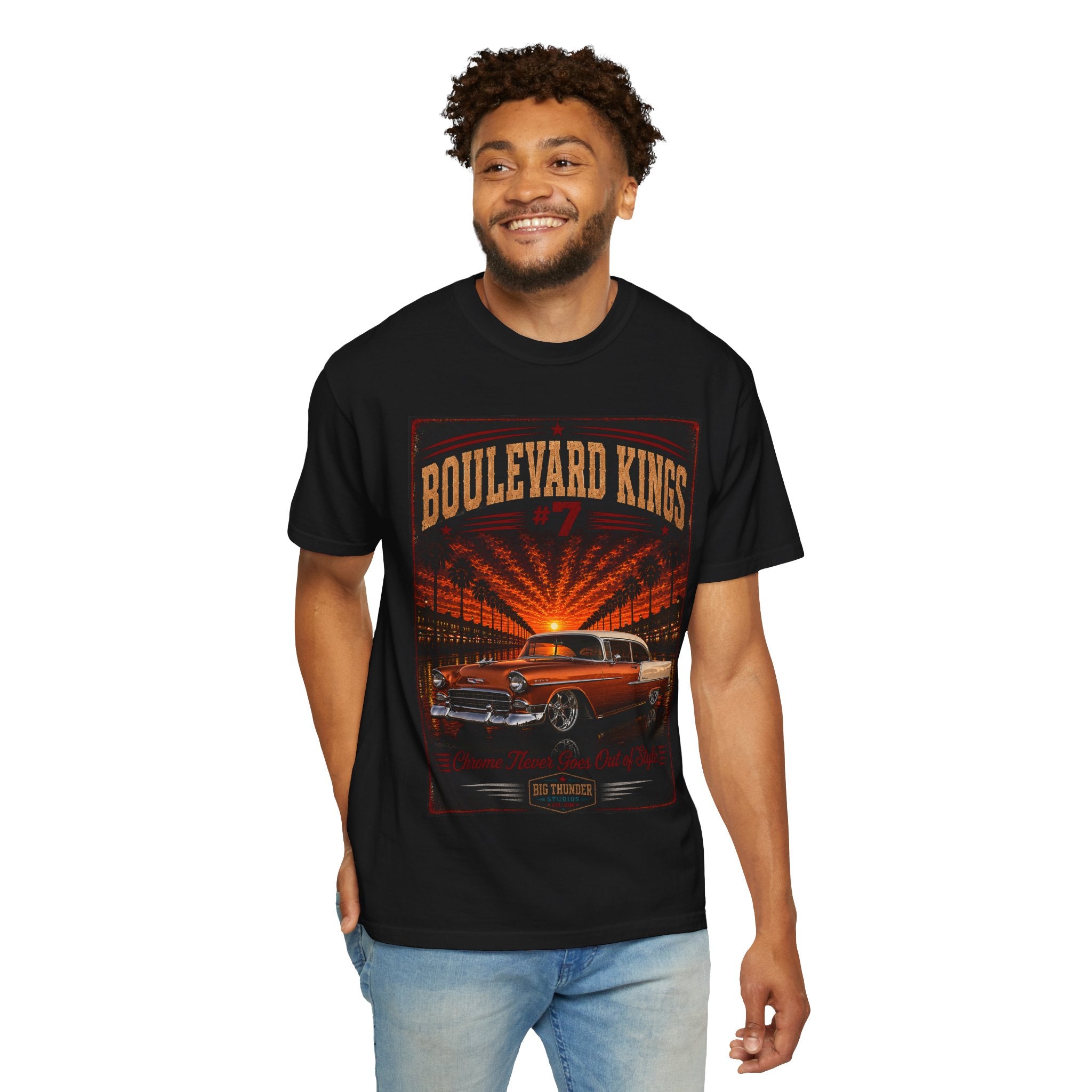 Big Thunder Boulevard Kings #7 | Classic Car Lowrider Graphic T-Shirt