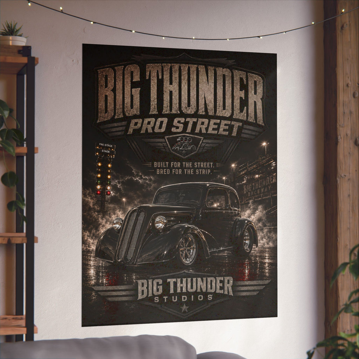 Big Thunder Pro Street Vintage Hot Rod Matte Poster