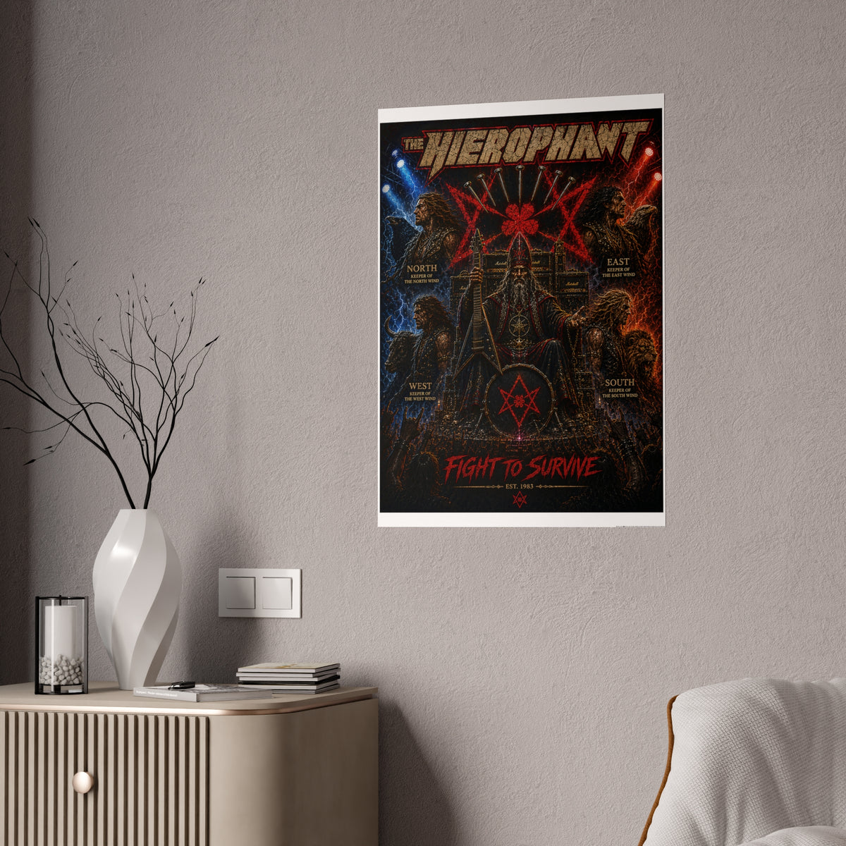 Gloss Poster — The Hierophant “Fight to Survive” Band Art Print