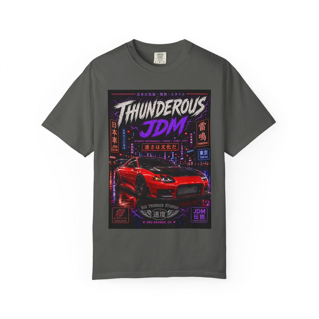 Thunderous JDM Tee — Neon Night Skyline Sports Car T-Shirt