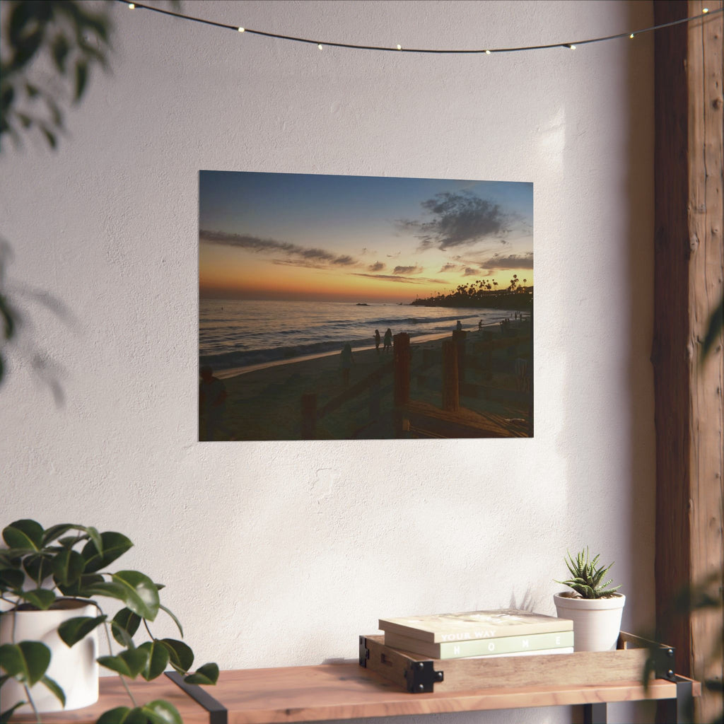 Laguna Beach Sunset Poster — Horizontal Coastal Wall Art