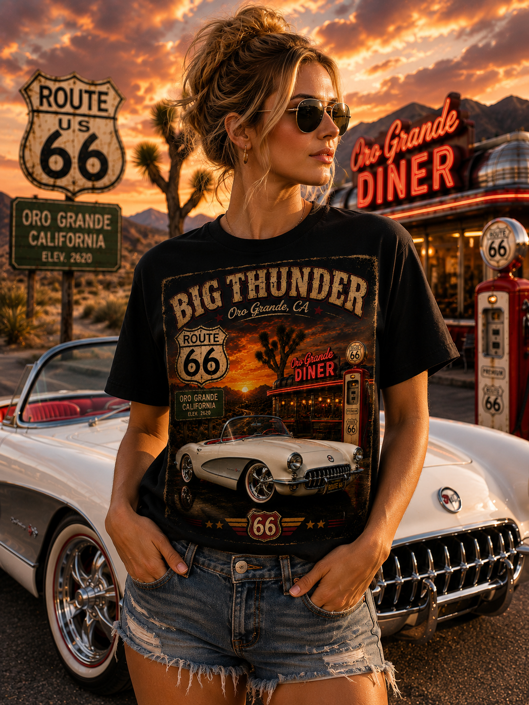 Route 66 Oro Grande Cruiser T-Shirt | Big Thunder Studios