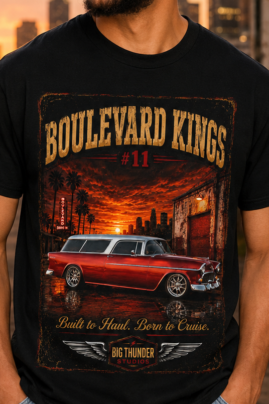 Big Thunder Boulevard Kings #11 | Classic Car Lowrider Graphic T-Shirt