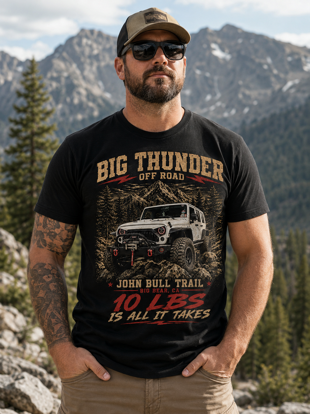 Off-Road Jeep T-Shirt — "Big Thunder" John Bull Trail Adventure Tee