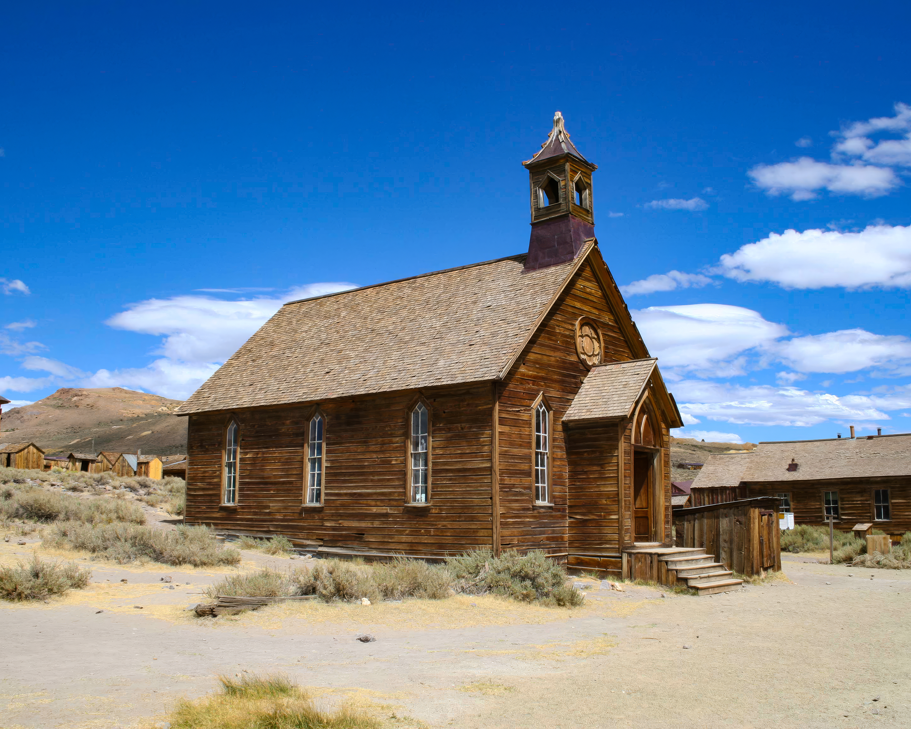 Historic Bodie Church - Bodie Ghost Town California -  Fine Art Photography Print - Western Wall Art - Desert Landscape Decor