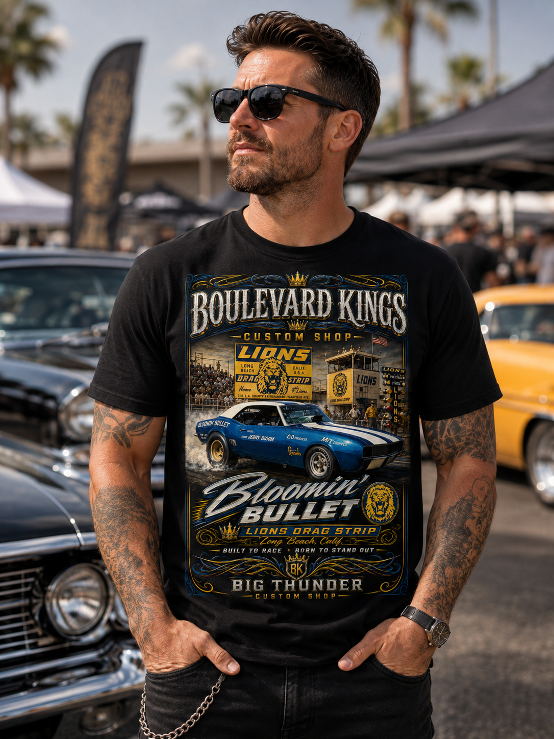 Boulevard Kings 'Bloomin' Bullet' Classic Car T‑Shirt