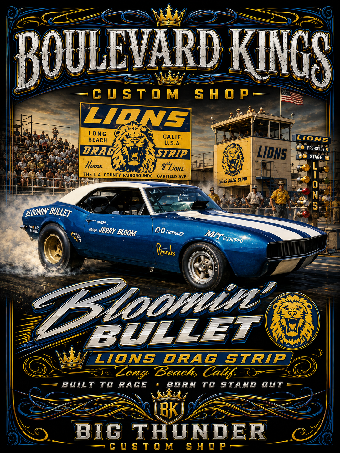 Boulevard Kings 'Bloomin' Bullet' Classic Car T‑Shirt