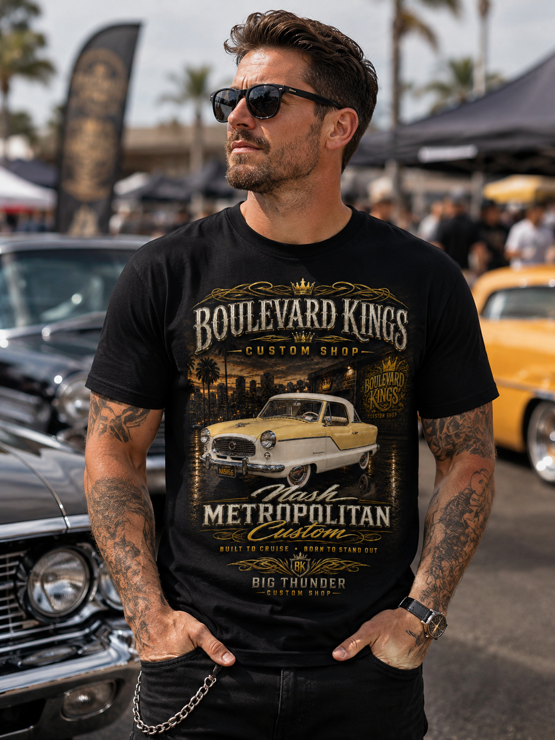 Vintage Car T-Shirt — Boulevard Kings 'Metropolitan' Classic Auto Graphic